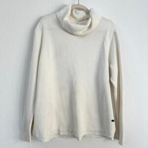 Ralph Lauren White Waffle Knit Cowl Neck Sweater - Oversized Fit